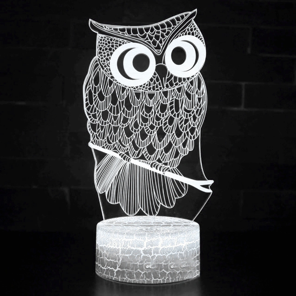 Owl Light 3D LED Animal Night Light RGB Lamp Child Kids Baby Lights Bedroom Decoration without Batteries