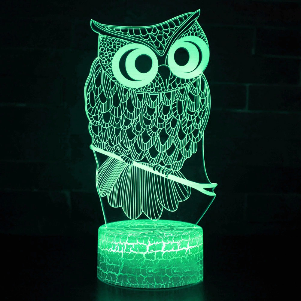 Owl Light 3D LED Animal Night Light RGB Lamp Child Kids Baby Lights Bedroom Decoration without Batteries
