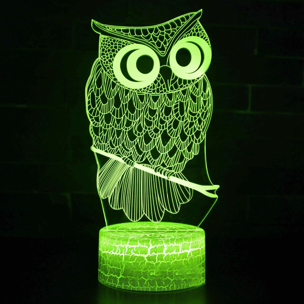 Owl Light 3D LED Animal Night Light RGB Lamp Child Kids Baby Lights Bedroom Decoration without Batteries