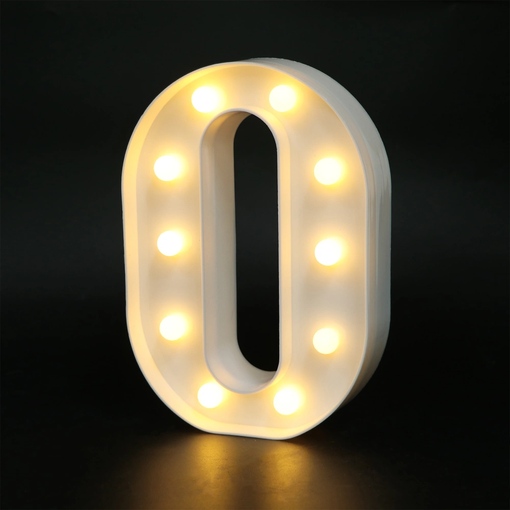 LED Number Lights Sign Night Light Number Lamp for Wedding Birthday Christmas Party Decoration (Number 0)