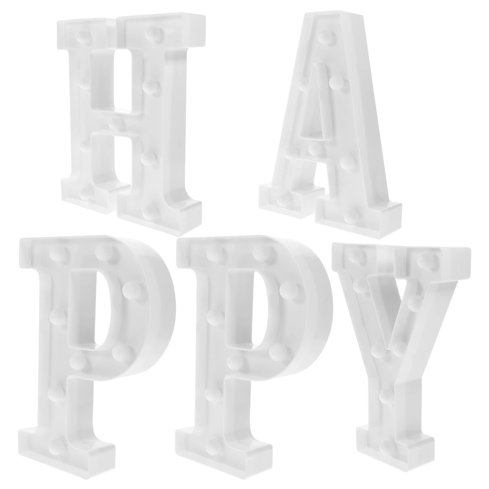 5Pcs LED Letter Lights Decorative Light Up Letters Sign Battery Powered Letter Lights Decor