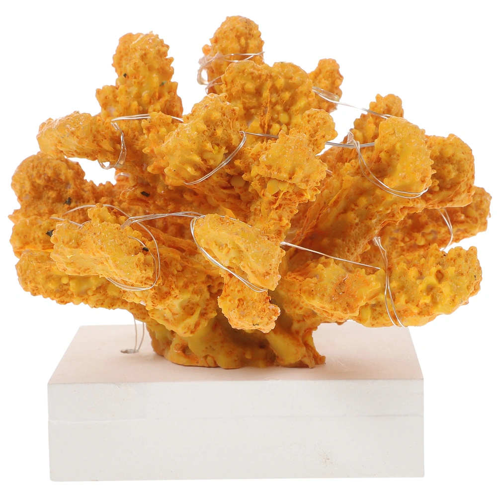 Artificial Coral Ornament Household Table Coral Statue Decor Realistic Glowing Coral Craft with LED Light