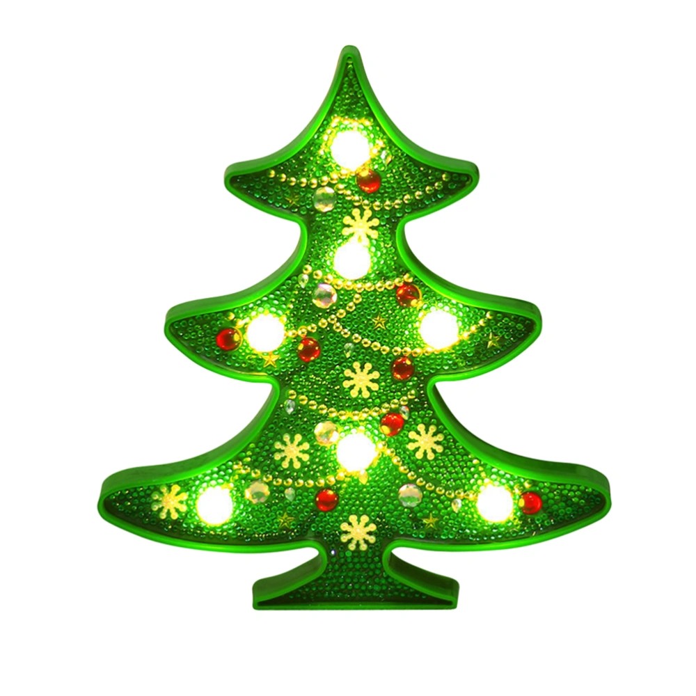 DIY Christmas Tree Shape Lamp DIY Special-shaped Brick Beads Painting Shape Night Light 5D Adornment Picture Lamp for Bar Hotel Party Home No Battery