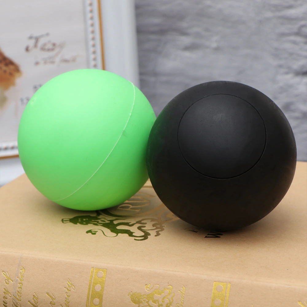 2 Pcs TPE Fascia Ball Massage Ball Deep Muscle Relaxation Yoga Fitness Ball Exercise Supplies (Black + Green)