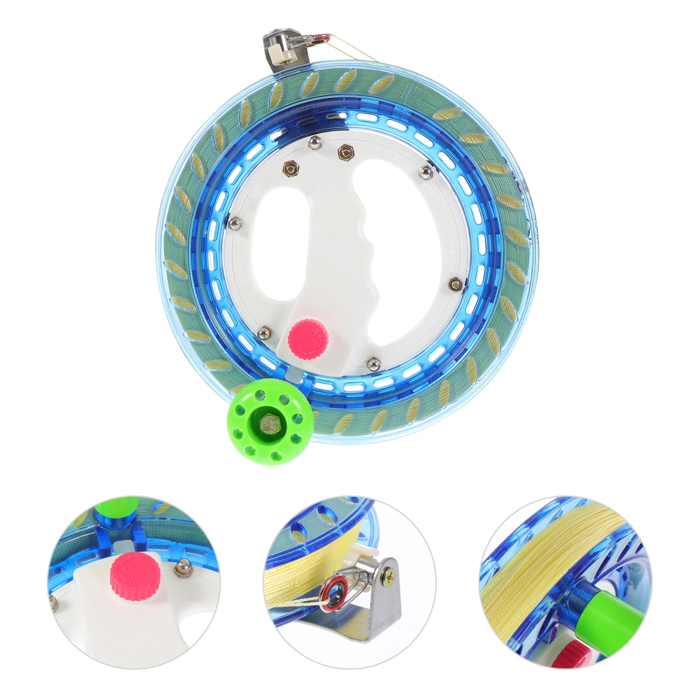 1Set Kite Line Wheel Automatic Locking Kite Reel Winder Chic Kite Accessory Blue