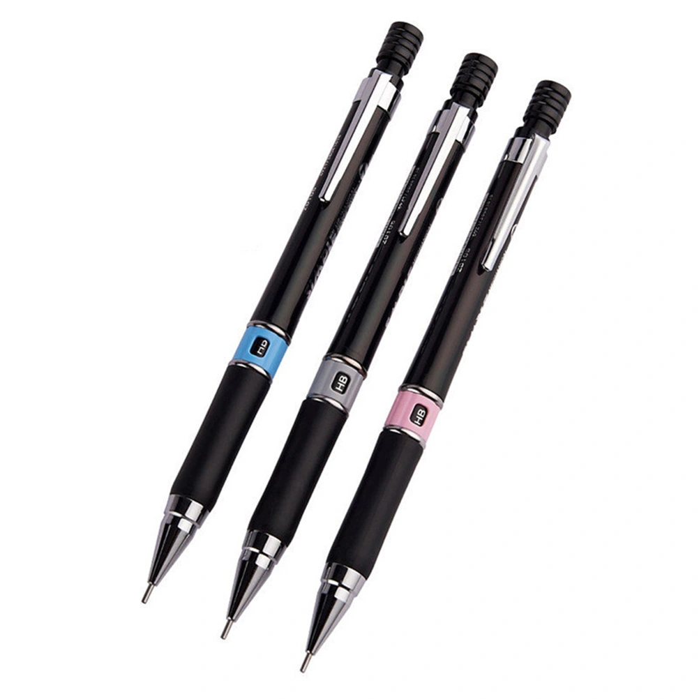 6pcs Mechanical Pencil Refill Sets Simple Writing Tool for Home School Outdoor (3pcs 0.7mm Mechanical Pencil, 3pcs 2B 0.7mm Refill)