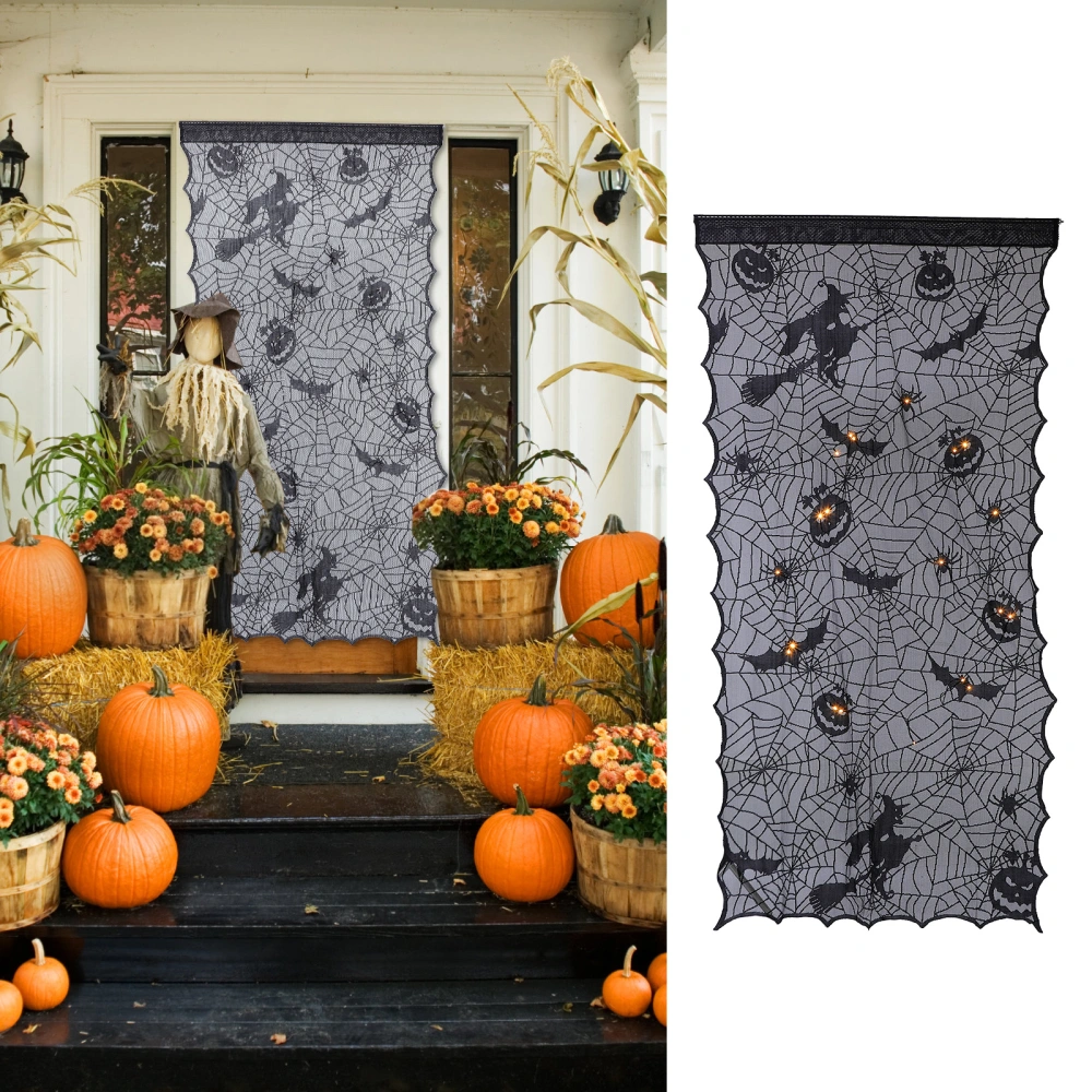 1Set Creepy Door Curtain Halloween Wall Background LED Curtain Photography Decor