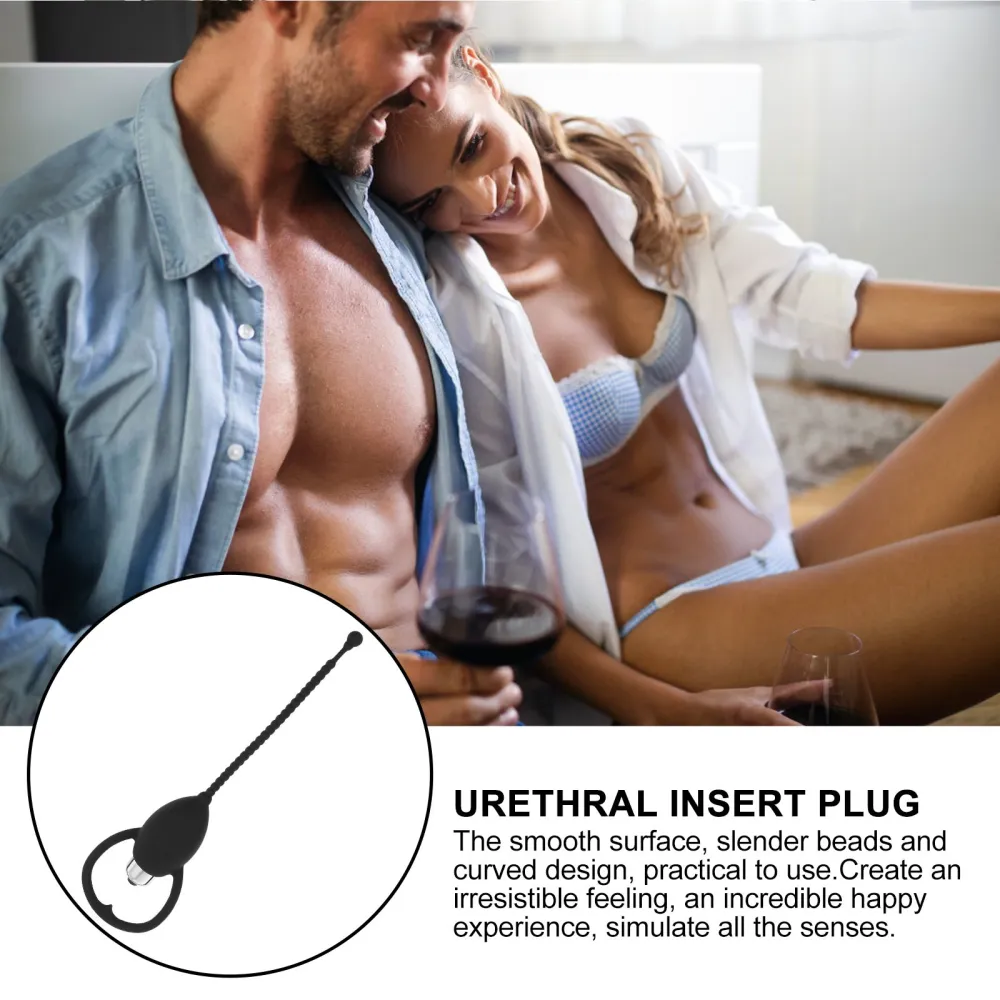 Men Urethral Sex Toy Vibration Urethral Stimulator Ring Masturbation Toy