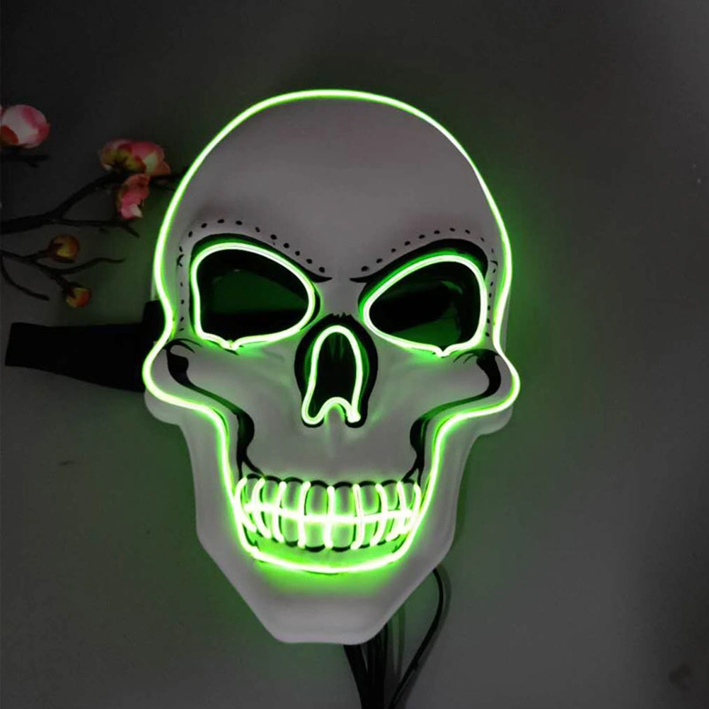 Halloween LED Glowing Mask Skull Head Night Luminous Mask Scary Head Cover Halloween Cosplay Mask (Without Batteries)