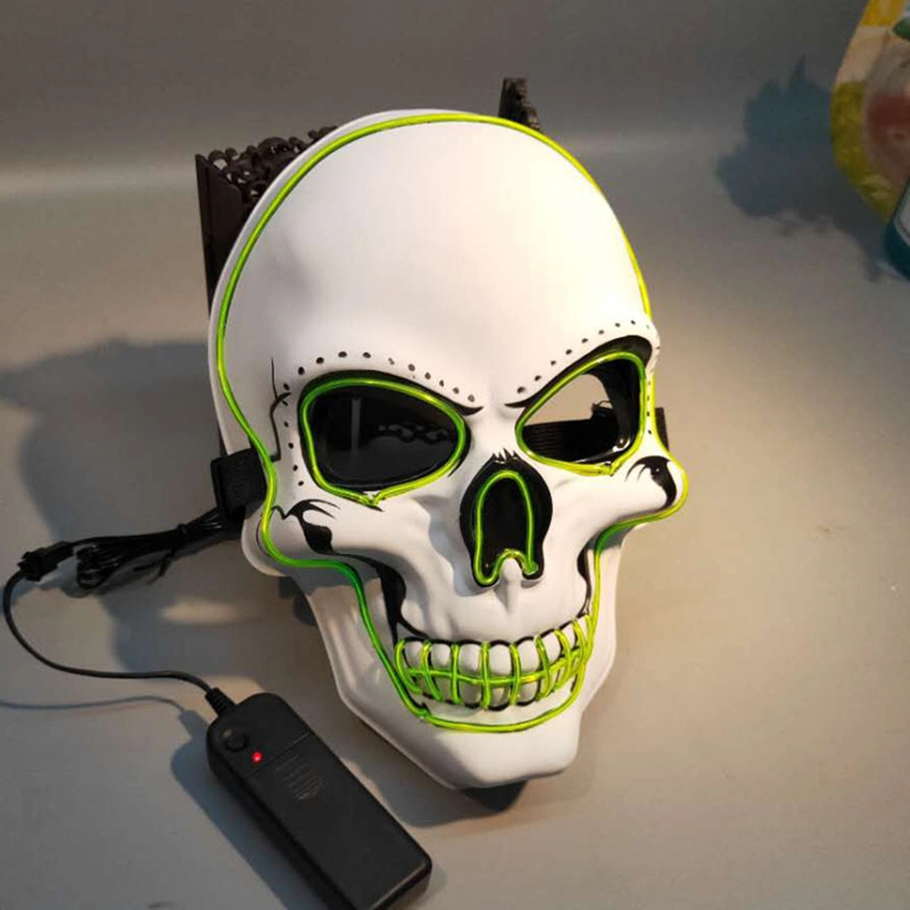 Halloween LED Glowing Mask Skull Head Night Luminous Mask Scary Head Cover Halloween Cosplay Mask (Without Batteries)