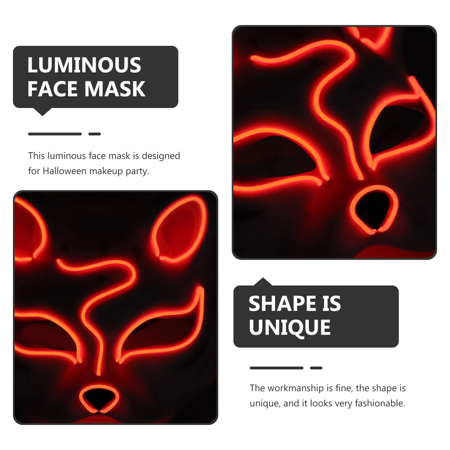 Plastic Glowing Mask Dance Dress up Bar Prop Masquerade Mask Dance Mask