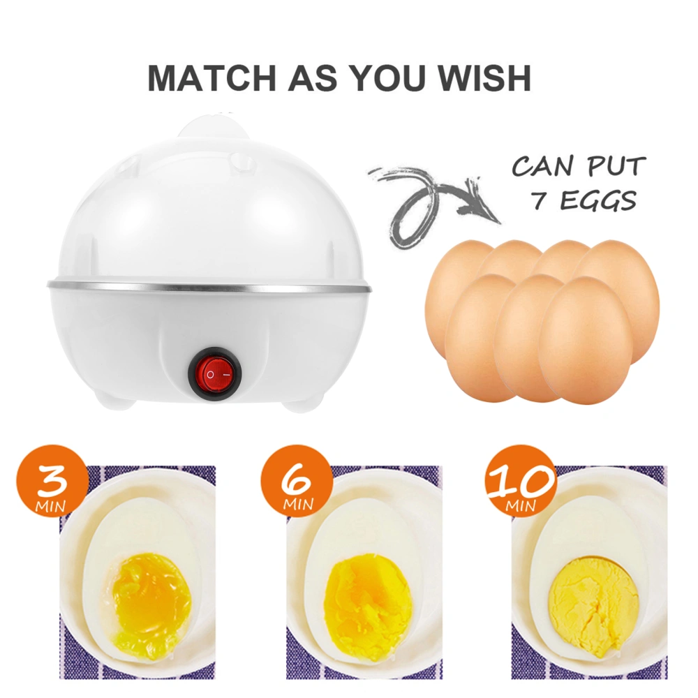 Single Layer Egg Steamer 7 Eggs Automatic Power Off Egg Steamer (US Plug)