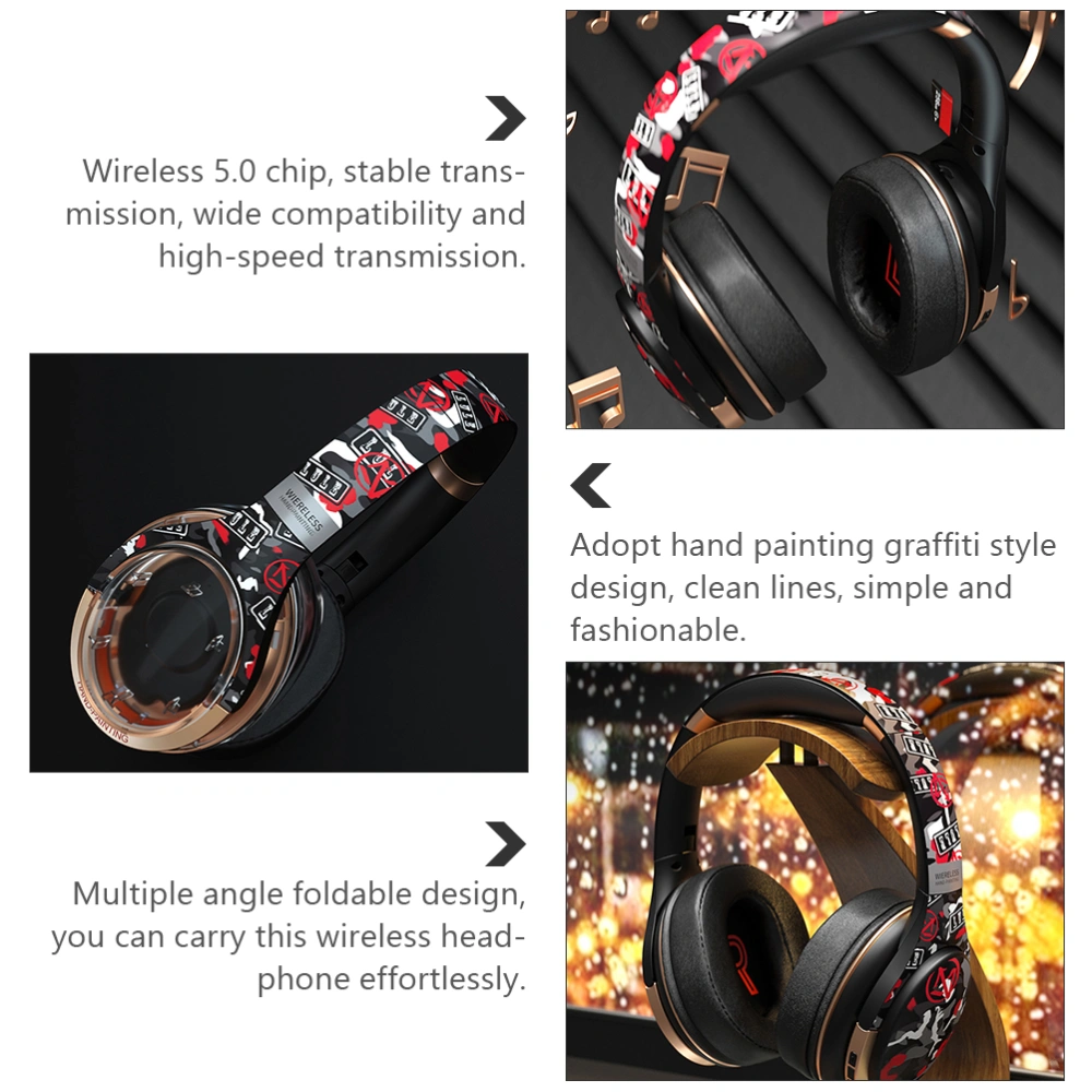 Wireless Gaming Headset Noise Isolation Foldable Fashionable Over Ear Earphone