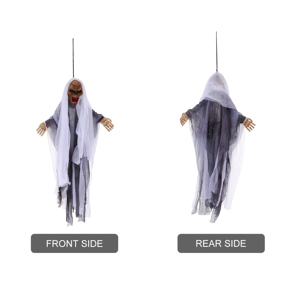 1pc Scary Ghost Pendant Halloween Hanging Adornment Halloween Decoration (White)