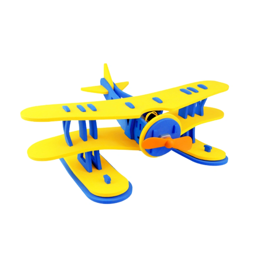 1Pc Kids Water Plane Toy Funny EVA Assembly Seaplane Toy DIY Science and Education Making Toys Supplies Early Educational Toys (without Battery Random Color)