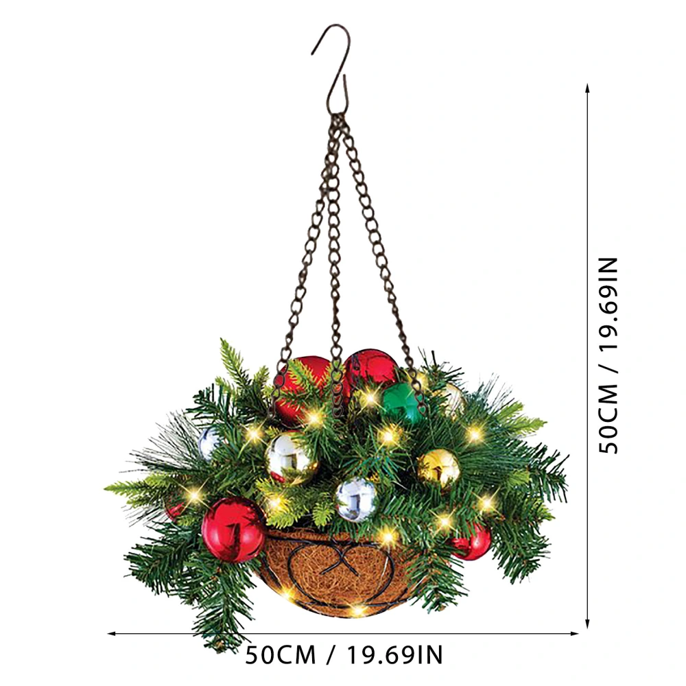 Unique Glowing Pendant Christmas Pendant Decorative Artificial Plant Basket