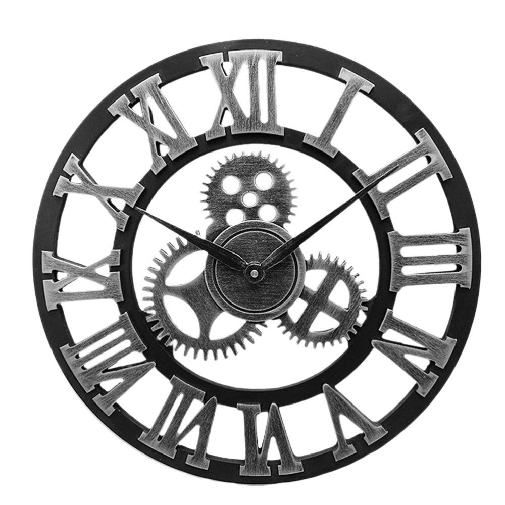 Industrial Gear Wall Clock Decorative Wall Clock Industrial Style Wall Clock (50cm Silver Shipment without Battery)