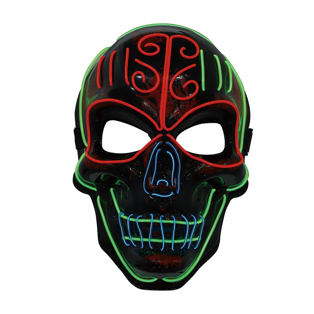 Halloween LED Full Face Mask Halloween Party Horrible Skull Mask Without Battery