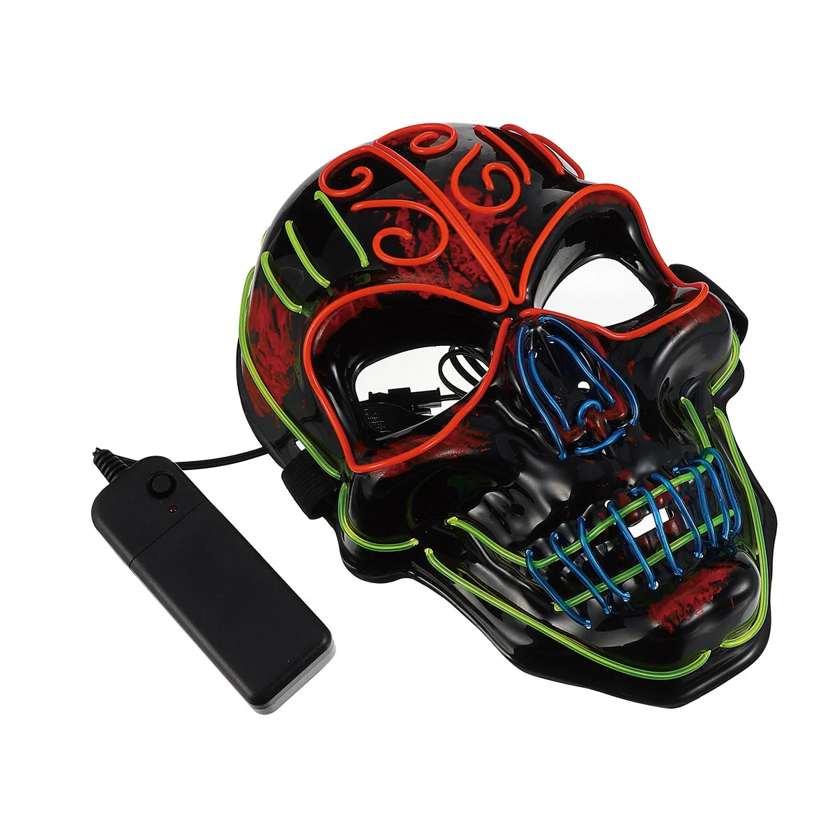 Halloween LED Full Face Mask Halloween Party Horrible Skull Mask Without Battery