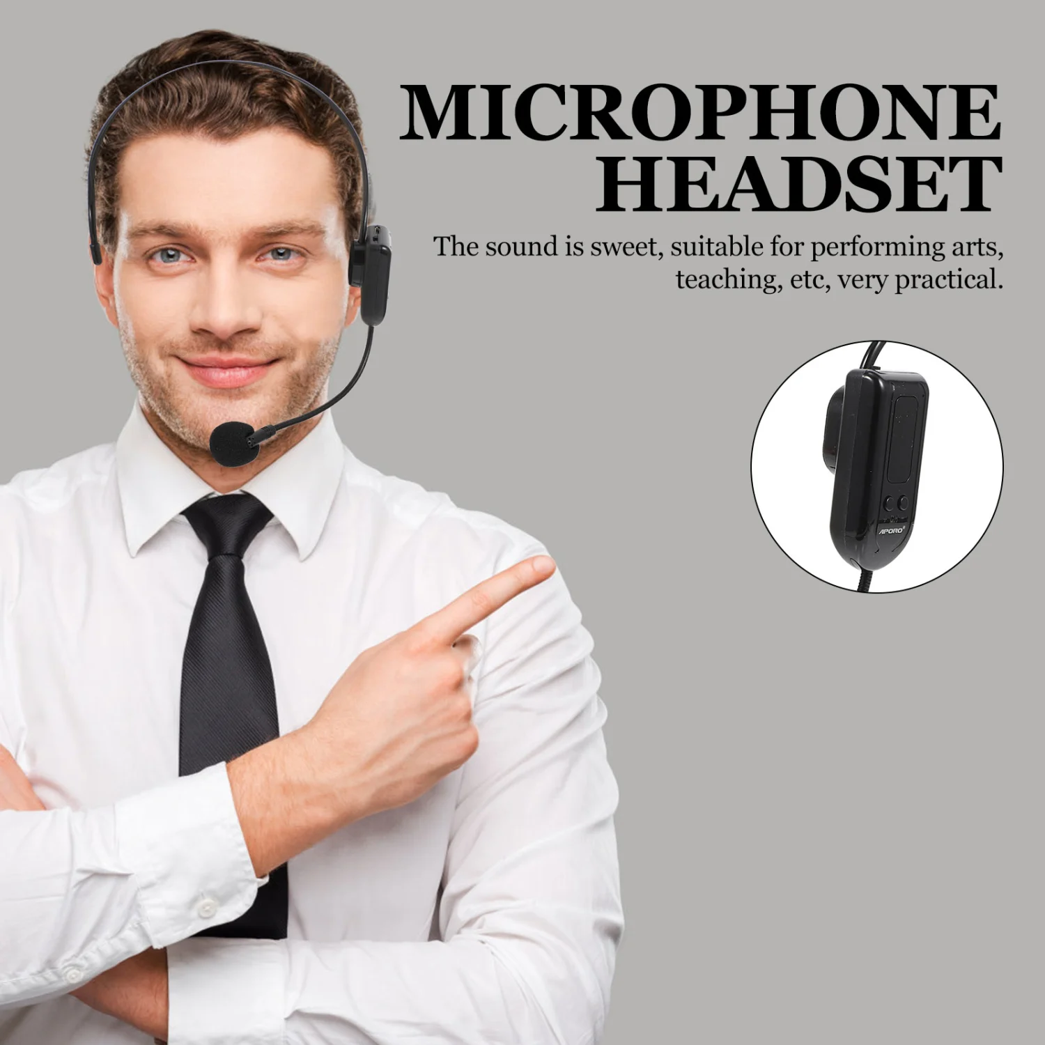Professional Wireless Microphone Convenient Head-mounted Microphone Plastic Teaching Microphone