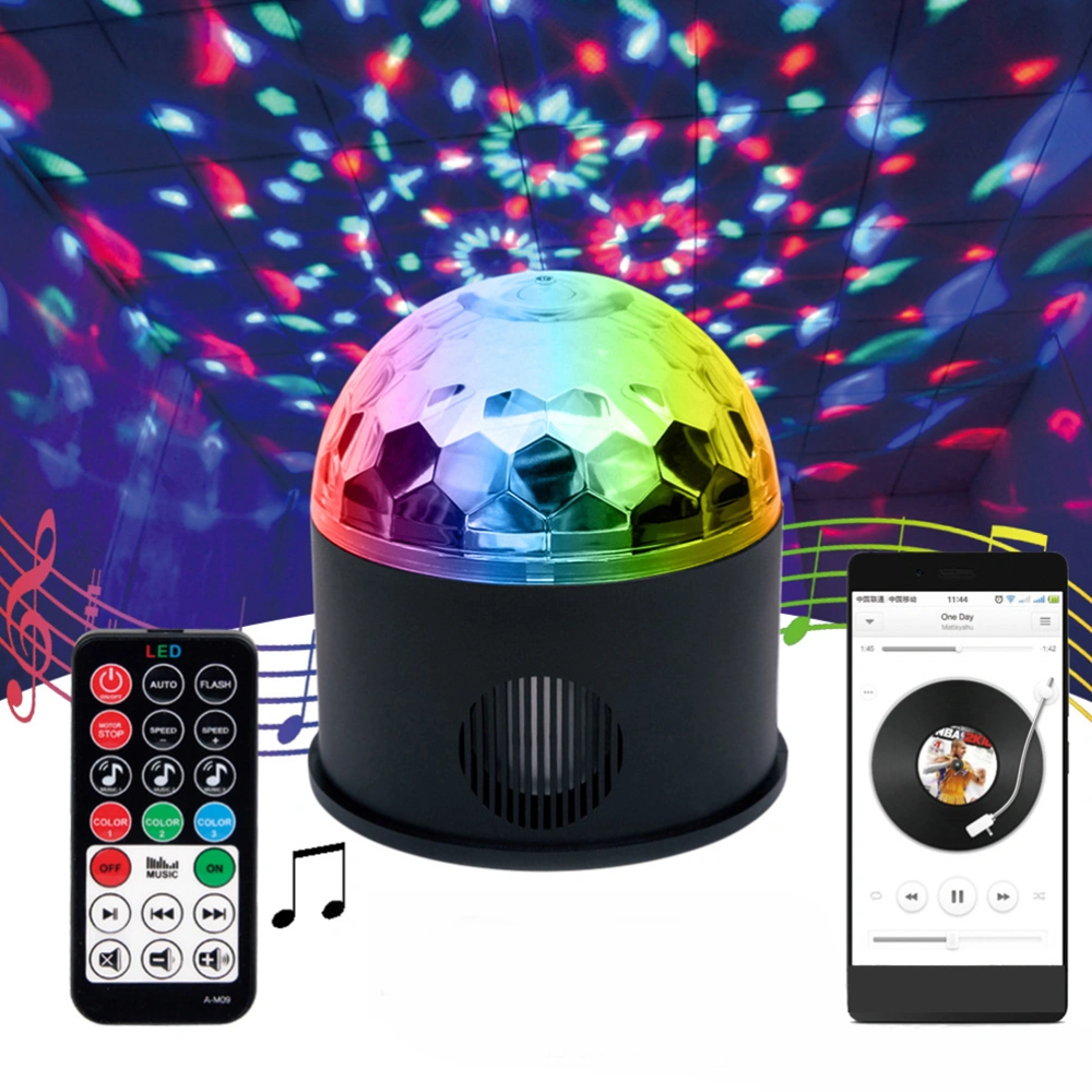 1PC LED Voice Control Mini Stage Lamp Crystal Ball Light Multicolor Decorative Floodlight with for Disco KTV Party