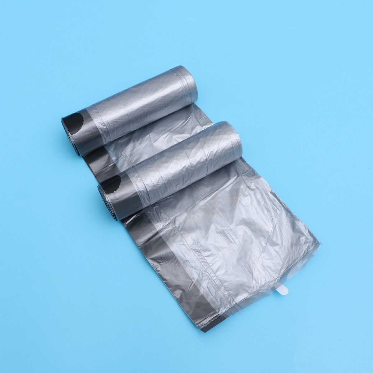 5Rolls 75Pcs Thick Garbage Bags Roll Cover Storage Bag For Home Waste Trash Bags Automatic Closing Up (Metallic)