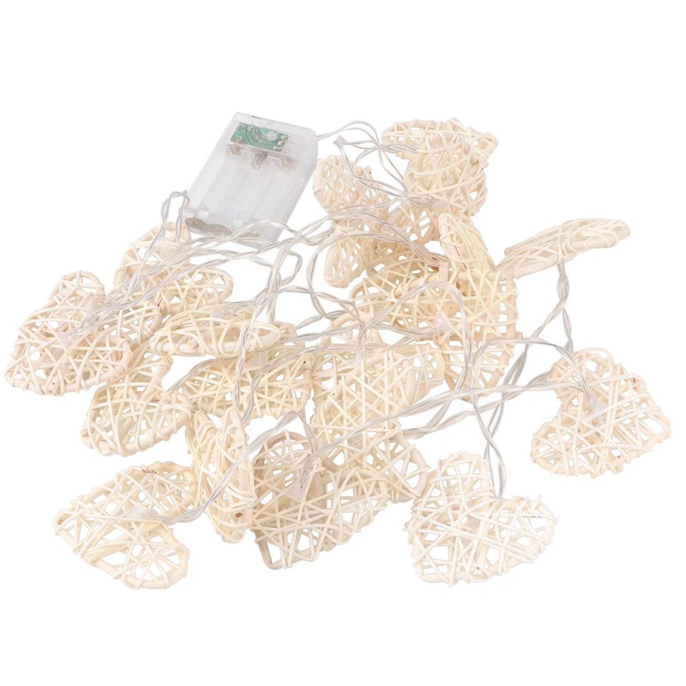 2.5M Valentine's Day Rattan Heart Shaped Lamp String 20 Love Lamp String (Warm White)