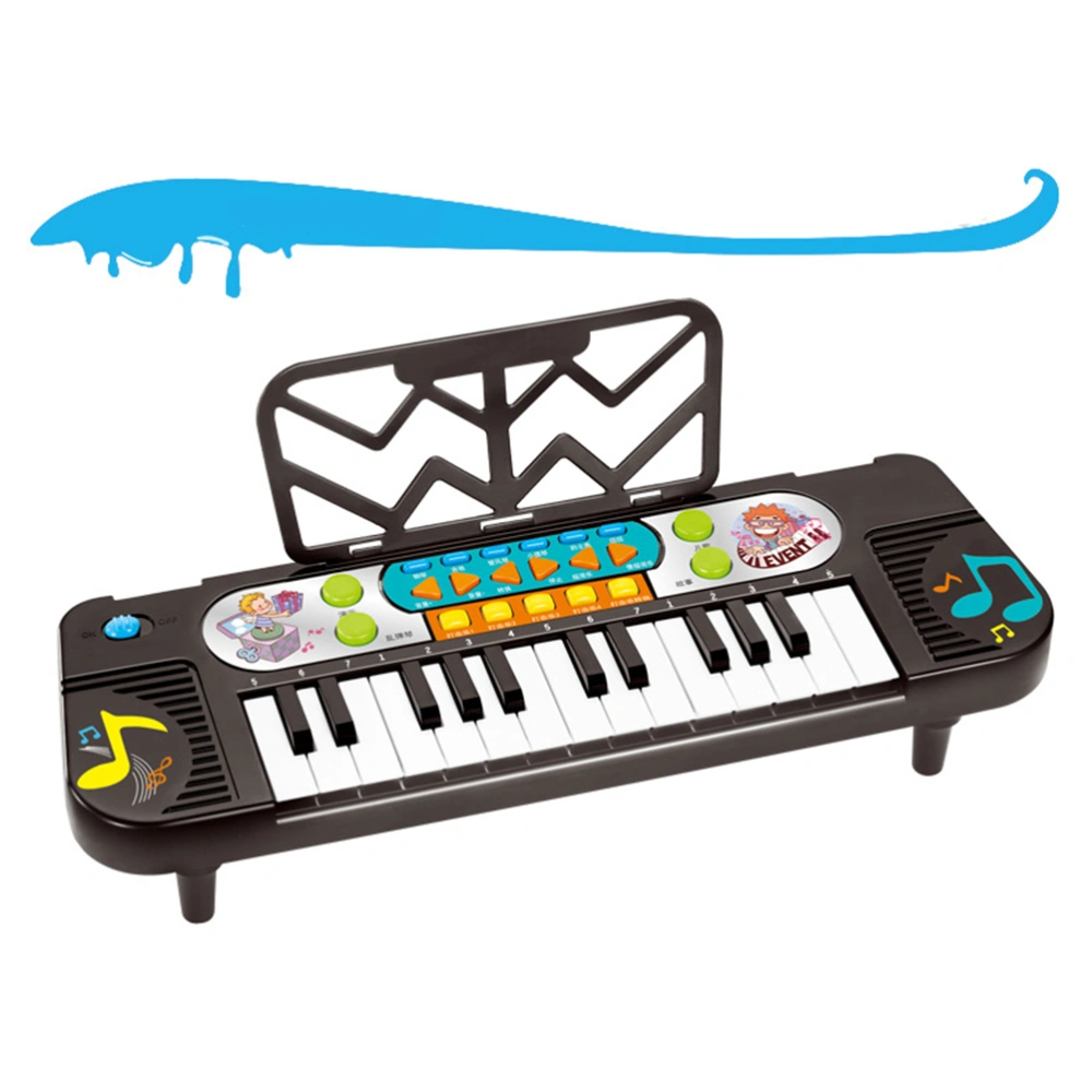 1pc Children Electronic Keyboard Music Piano Multi-function Display Piano Toy Early Educational Music Instrument for Boys(Black)