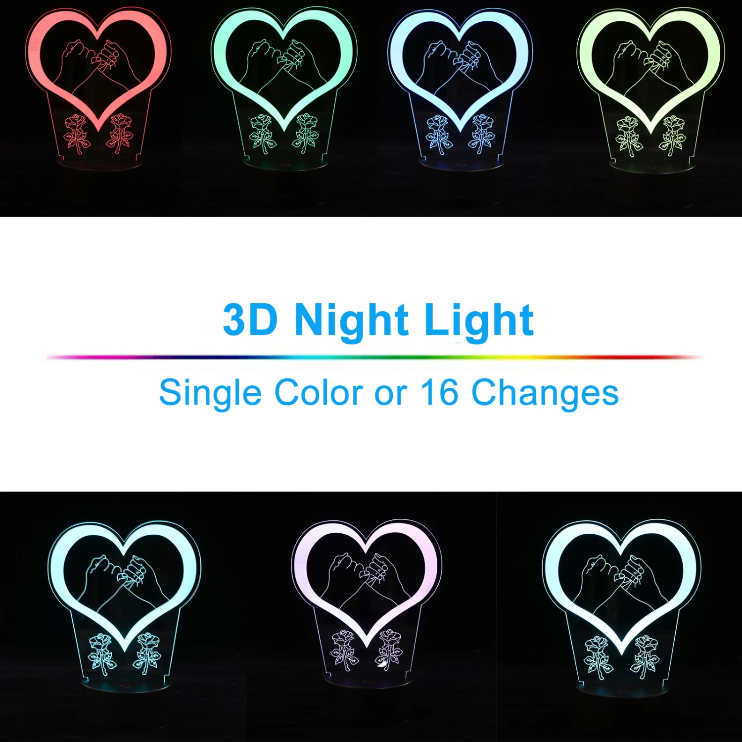 Heart Shape Table Lamp Holidays Party Home Bedroom Decorative Heart Light