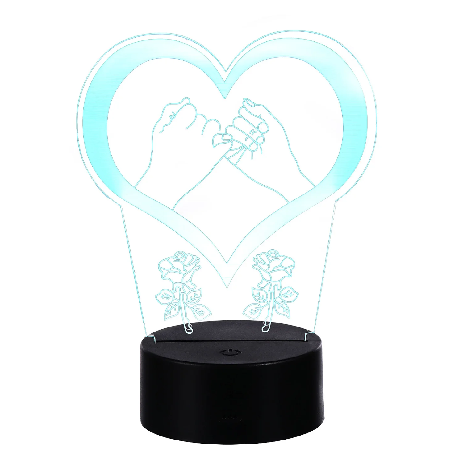 Heart Shape Table Lamp Holidays Party Home Bedroom Decorative Heart Light