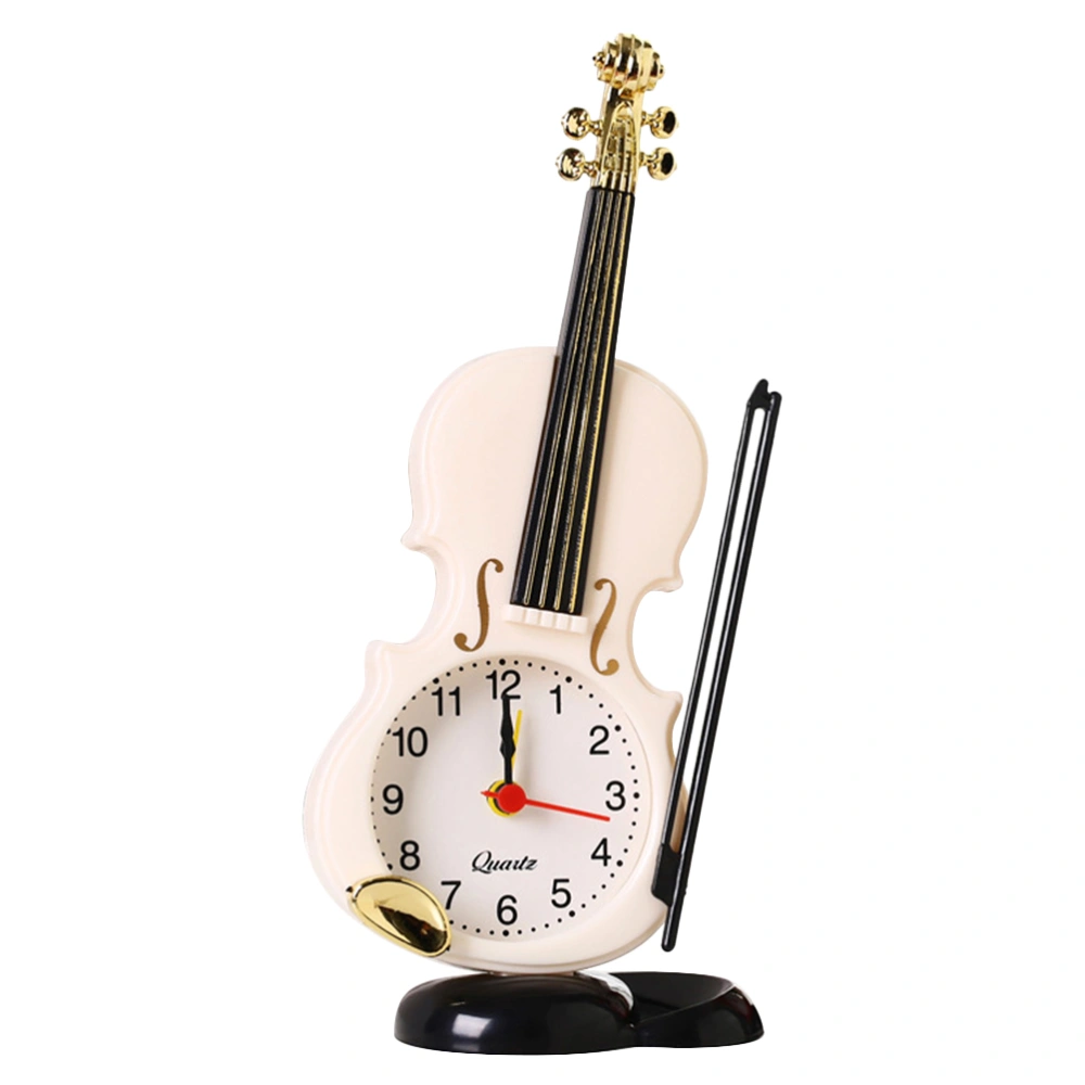 1pc Simulation Violin Clock Desktop Alarm Clocks Bedside Decorative Clock Morning Wake-up Device without Battery Random Color