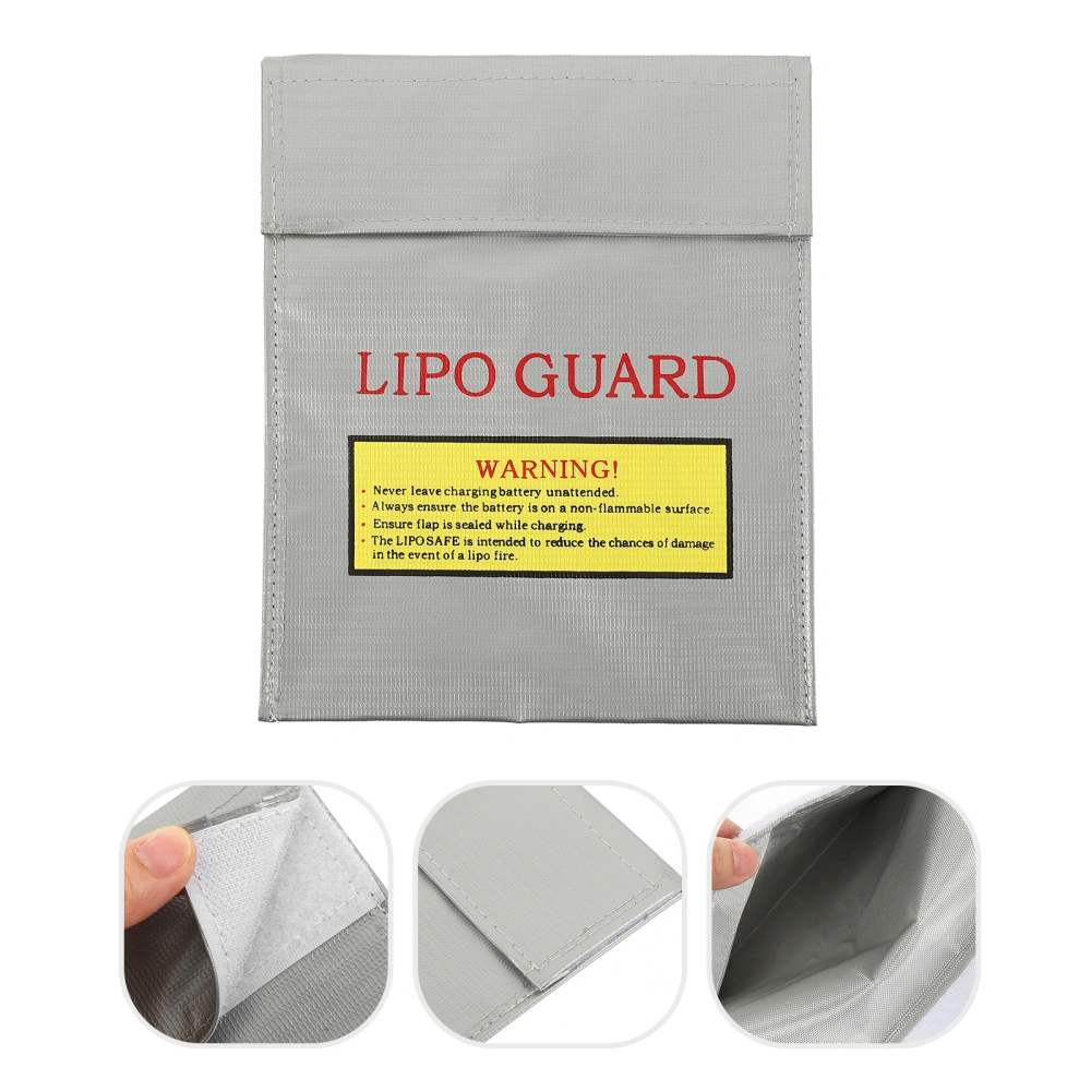 18x23cm RC LiPo Li-Po Battery Fireproof Safety Guard Charge Bag Sack Protective Storage Bag Pouch (Silver)