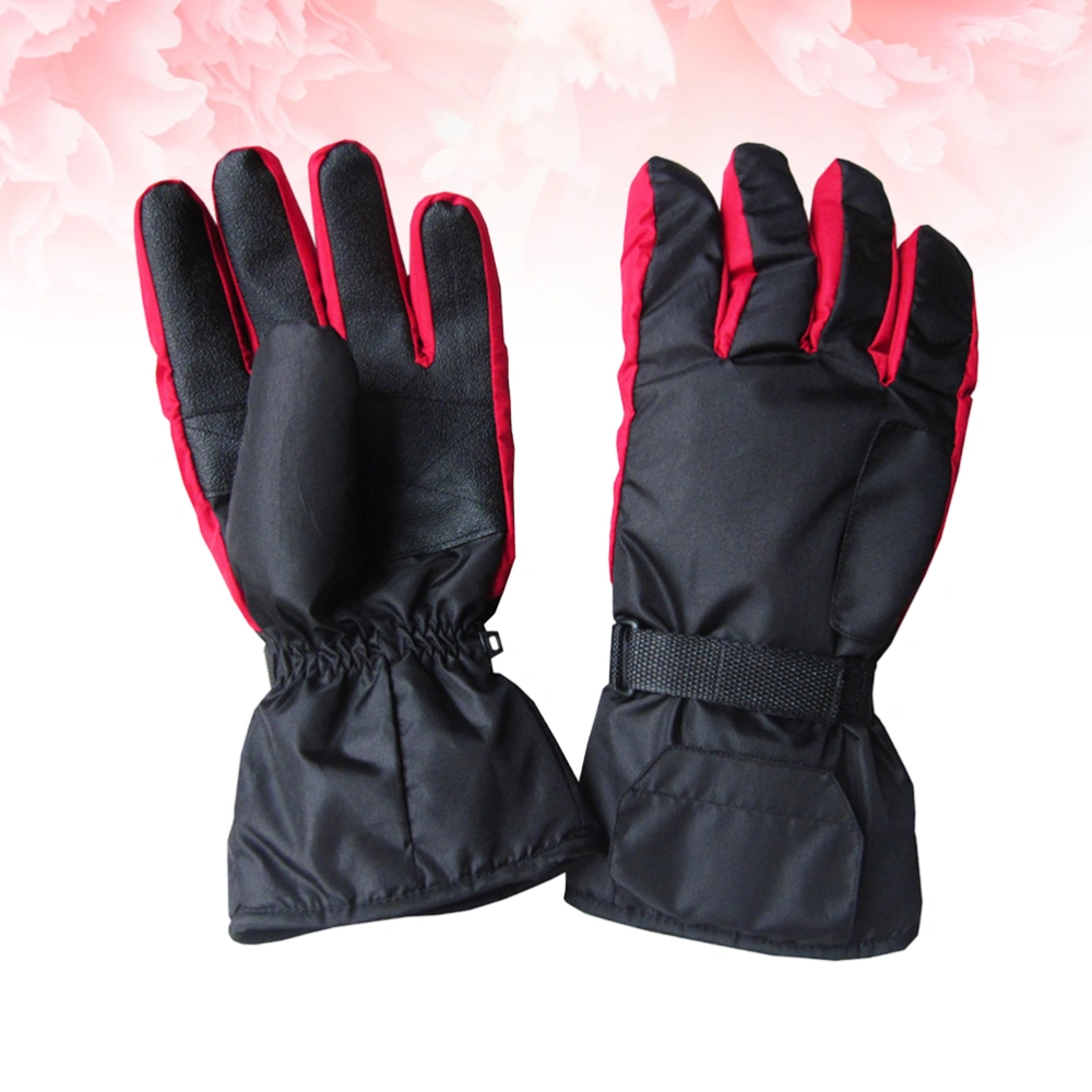 1 Pair Unisex Electric Heated Warm Gloves Charging Heat Temperature Control Waterproof Storage Gloves for Outdoor Sports - Free Size/No Battery(Black)