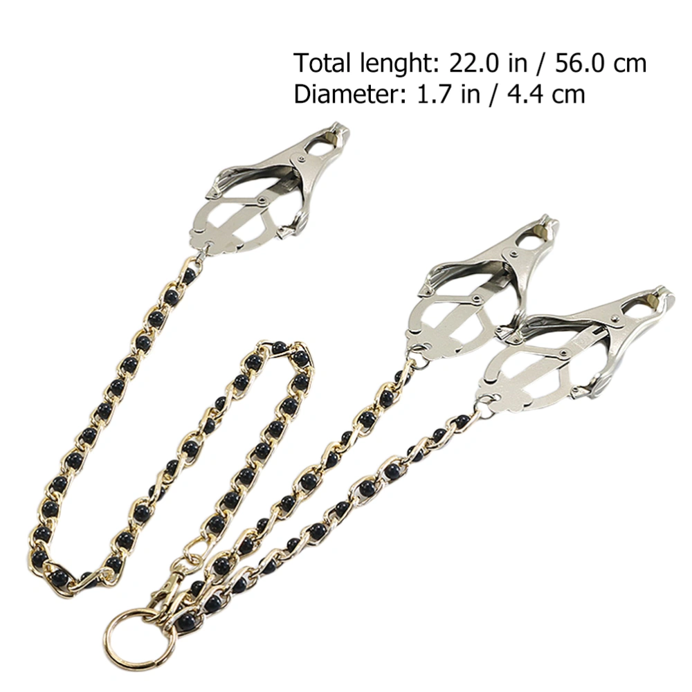 1Pc Adult Labia Clamp Clitoris Chain Clip Sex Flirting Toy Adult SM Toy