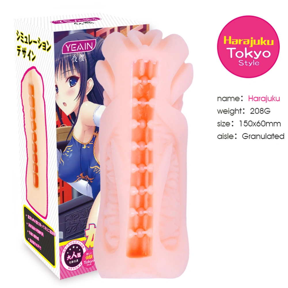 Masturbation Pussy Silicone Stimulation Stroker Textured and Ribbed Passage Artificial Vagina(Style 4)