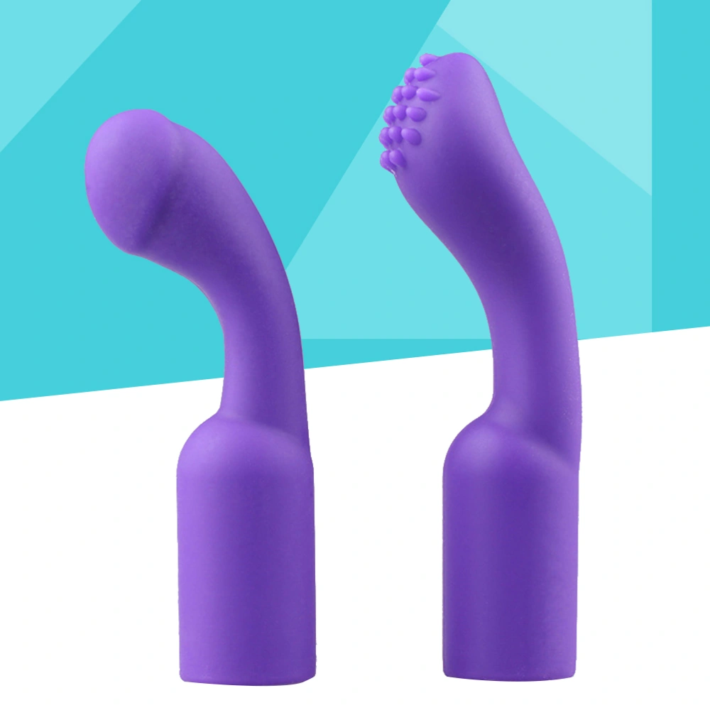 2PCS Vibrator Clitoris Flower Bud Silicone Finger Set Fine Jumping Egg Vibrating Stick Head Cover Vaginal Brush G Point Massager (Purple)