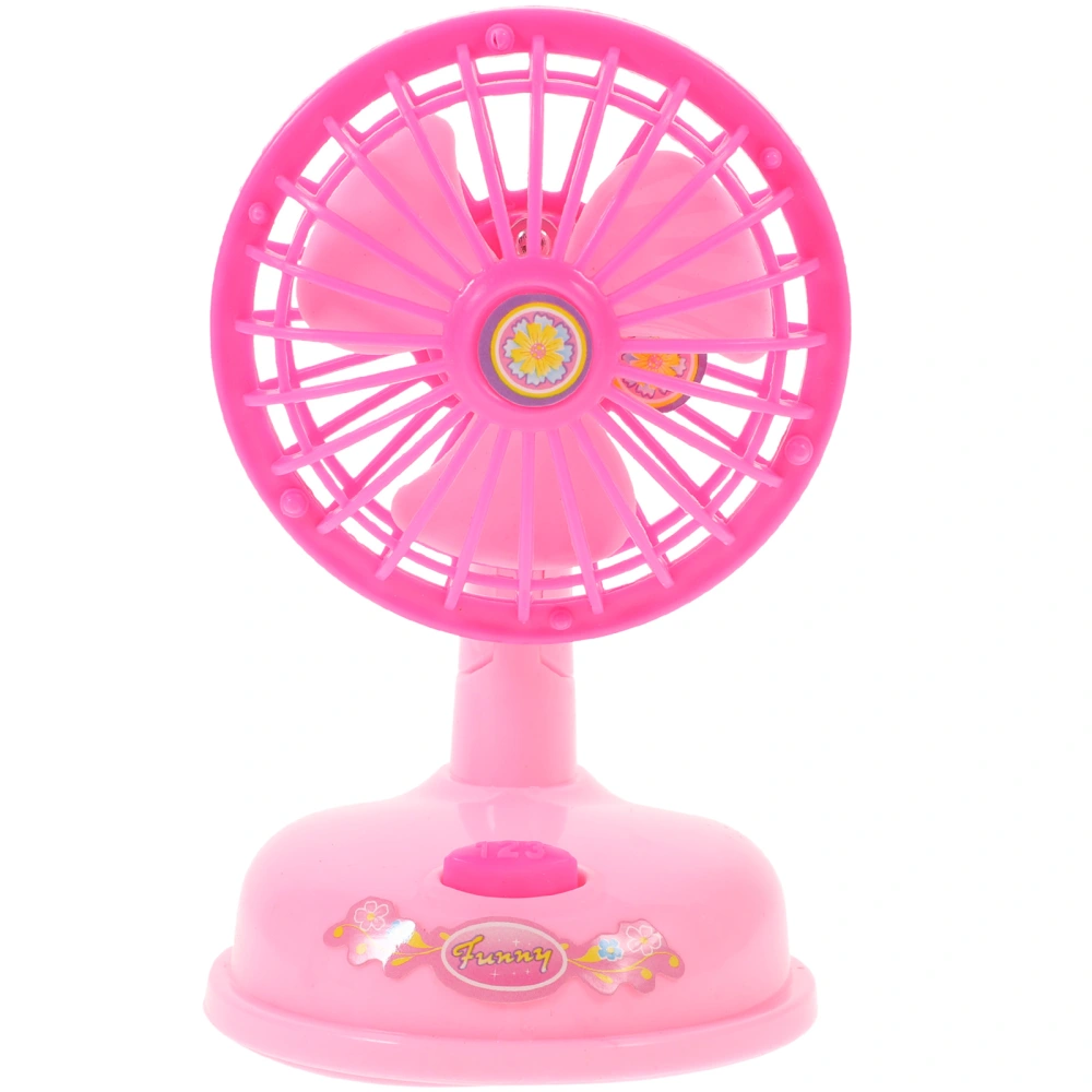 1pc Mini House Electric Fan Toy Simulation Home Appliance Model Toy (Pink)