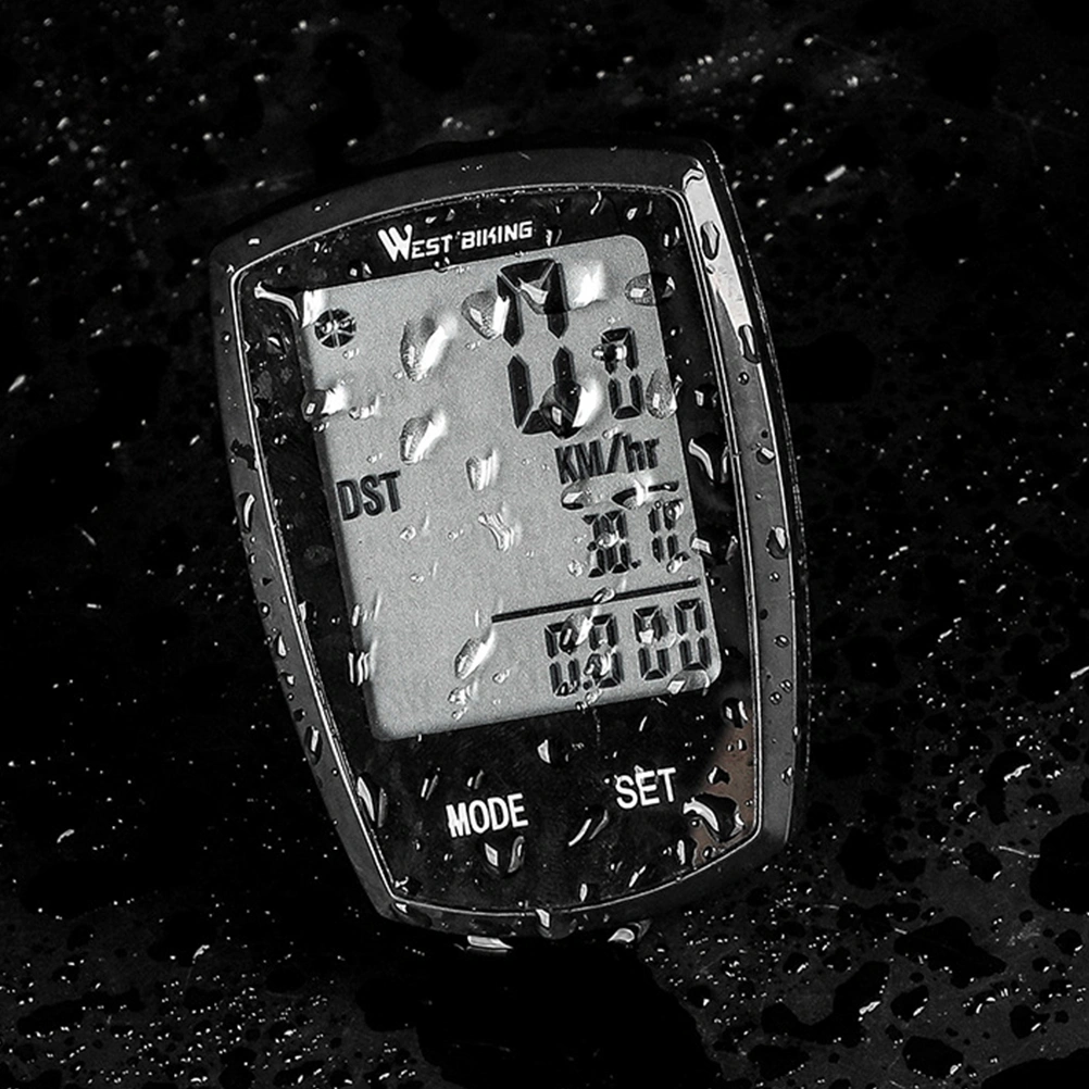 Computer Wireless LED Digital Rate Cycling Waterproof Odometer Stopwatch Speedometer Bike Computer (Black)
