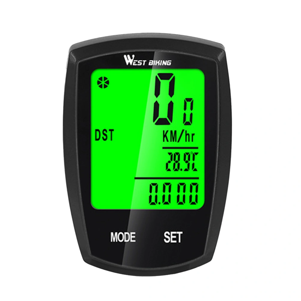 Computer Wireless LED Digital Rate Cycling Waterproof Odometer Stopwatch Speedometer Bike Computer (Black)
