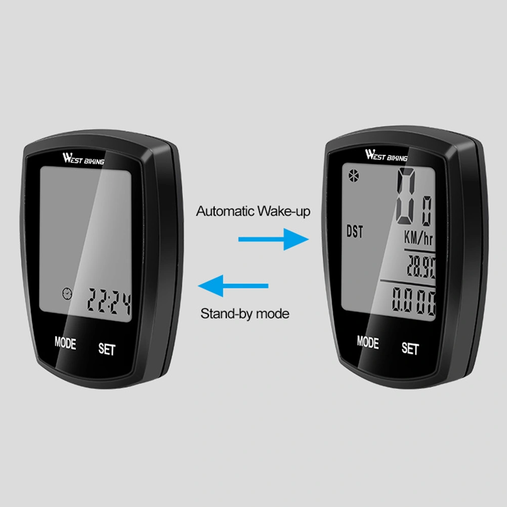 Computer Wireless LED Digital Rate Cycling Waterproof Odometer Stopwatch Speedometer Bike Computer (Black)