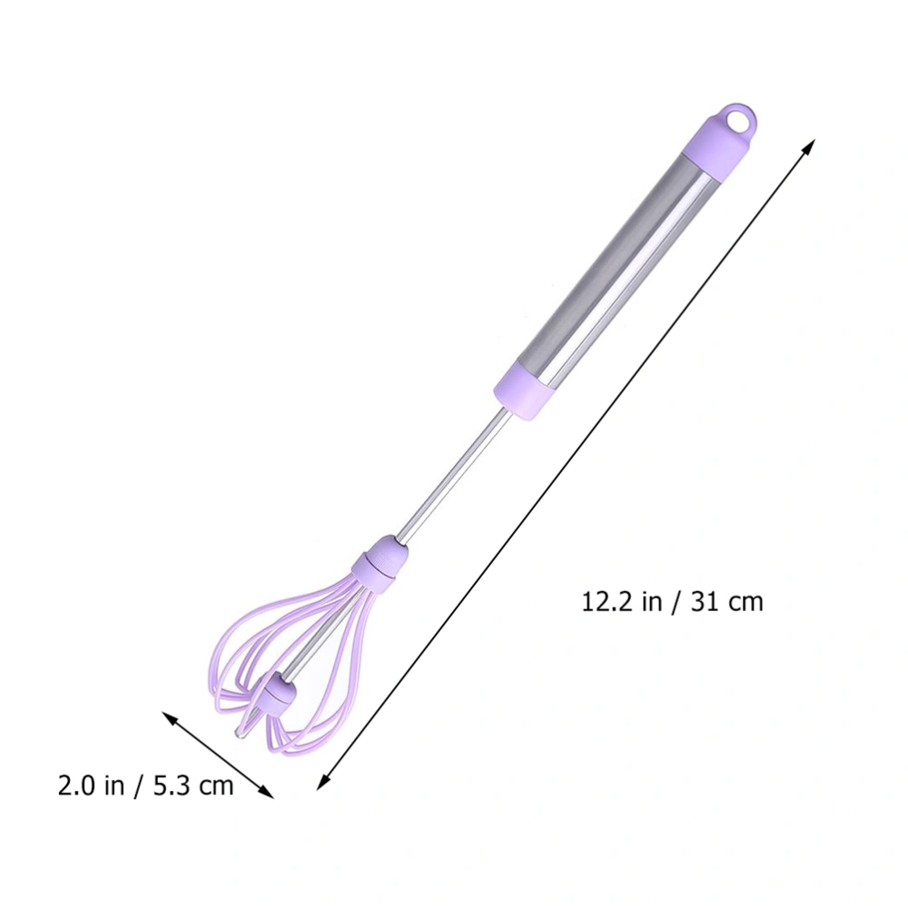 1pc Egg Beater Blender Manual Eggbeater Whisk Hand-held Blender (Violet)