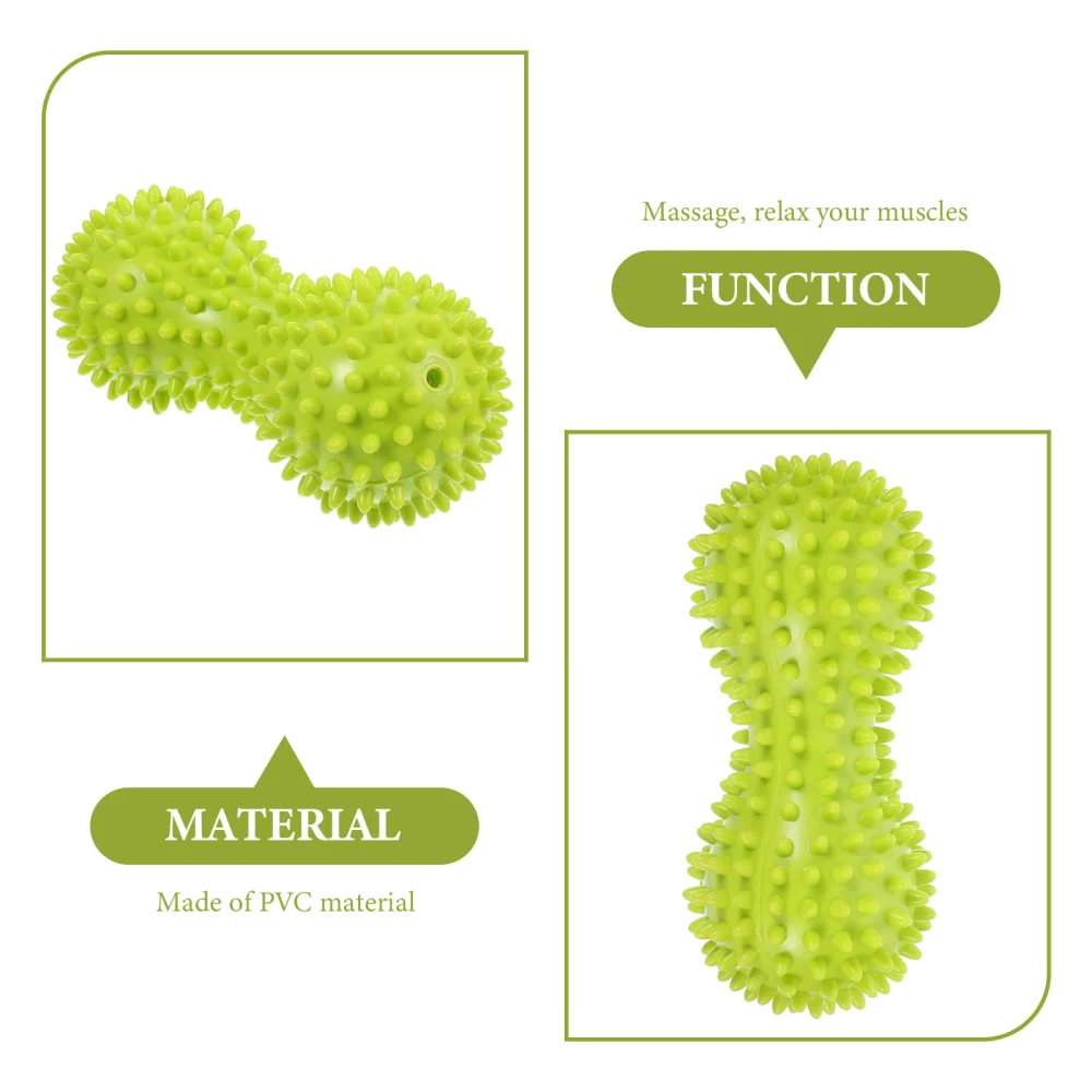 Foot Massage Roller Peanut Double Lacrosse Spiky Ball Myofascial Balls for Plantar Fasciitis Mobility Back Foot Arch Pain Relief (Green)