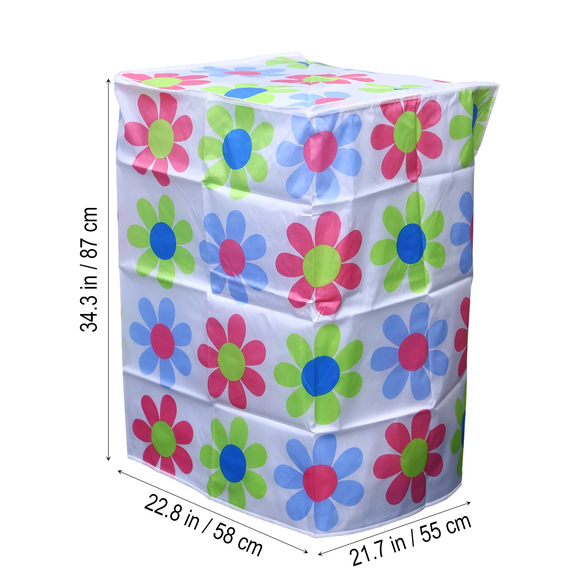 55×58×87cm Fully Automatic Washing Machine Cover Polyester Satin Cloth Waterproof Washing Machine Case Protector (Fun Paradise)