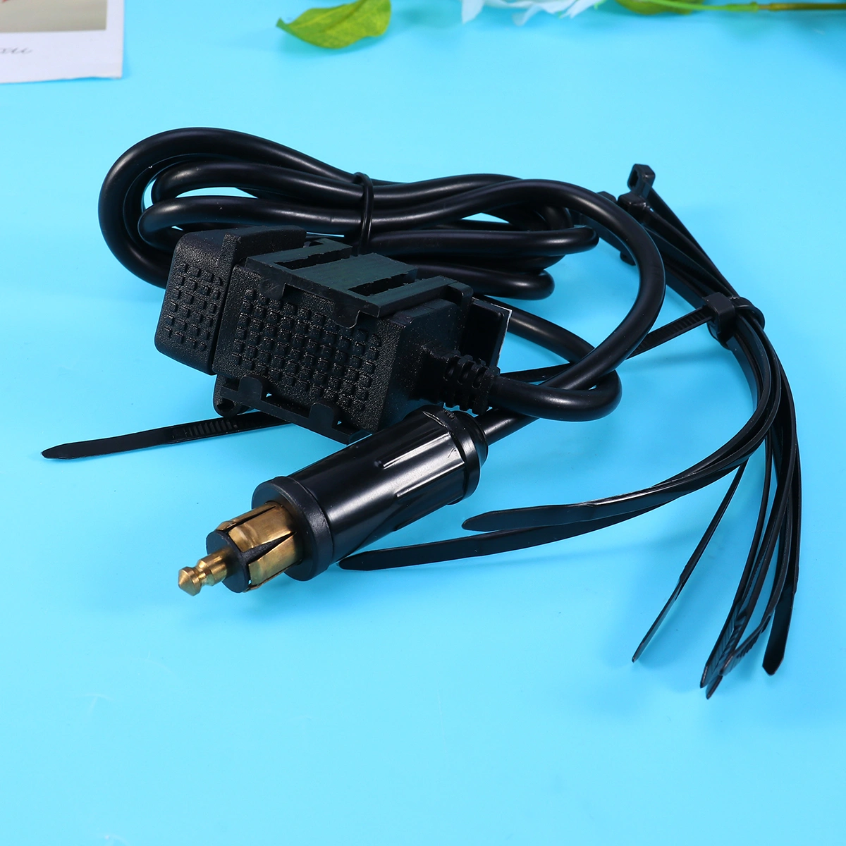 Motorcycle Dual USB Car Charger With Switch USB Mobile Phone Charger Black (EU Plug)