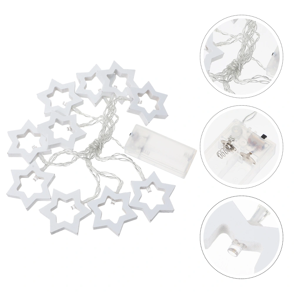 1pc Christmas Star Lamp String Star Modeling String Light Hollow Out Lantern Decor