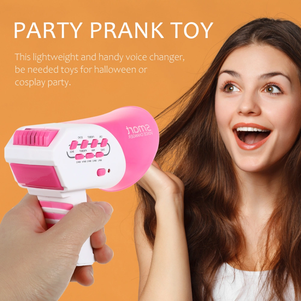 1Pc Creative Voice Changer Toy Funny Voice Change Megaphone Role Cosplay Toy Party Prank Toy Pink (without Battery)