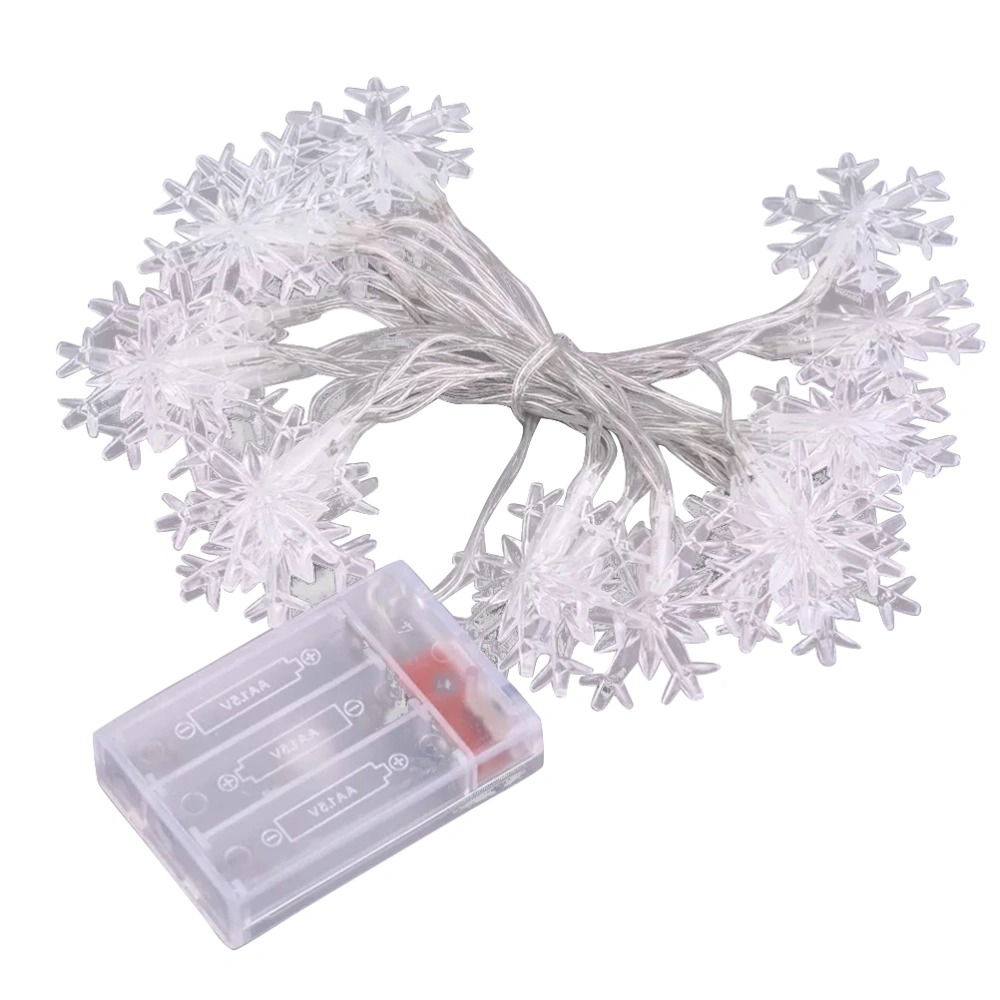 10M 80 Lights Battery Models LED Lights Christmas Snowflake Shape Festival Light String without Battery (Warm White Light)