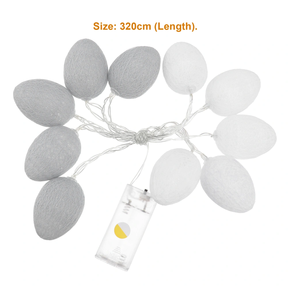 1.8M 10 LED Easter Eggs Light Strings for Garden Home Landscape Decorations (White and Grey Series Warm White)