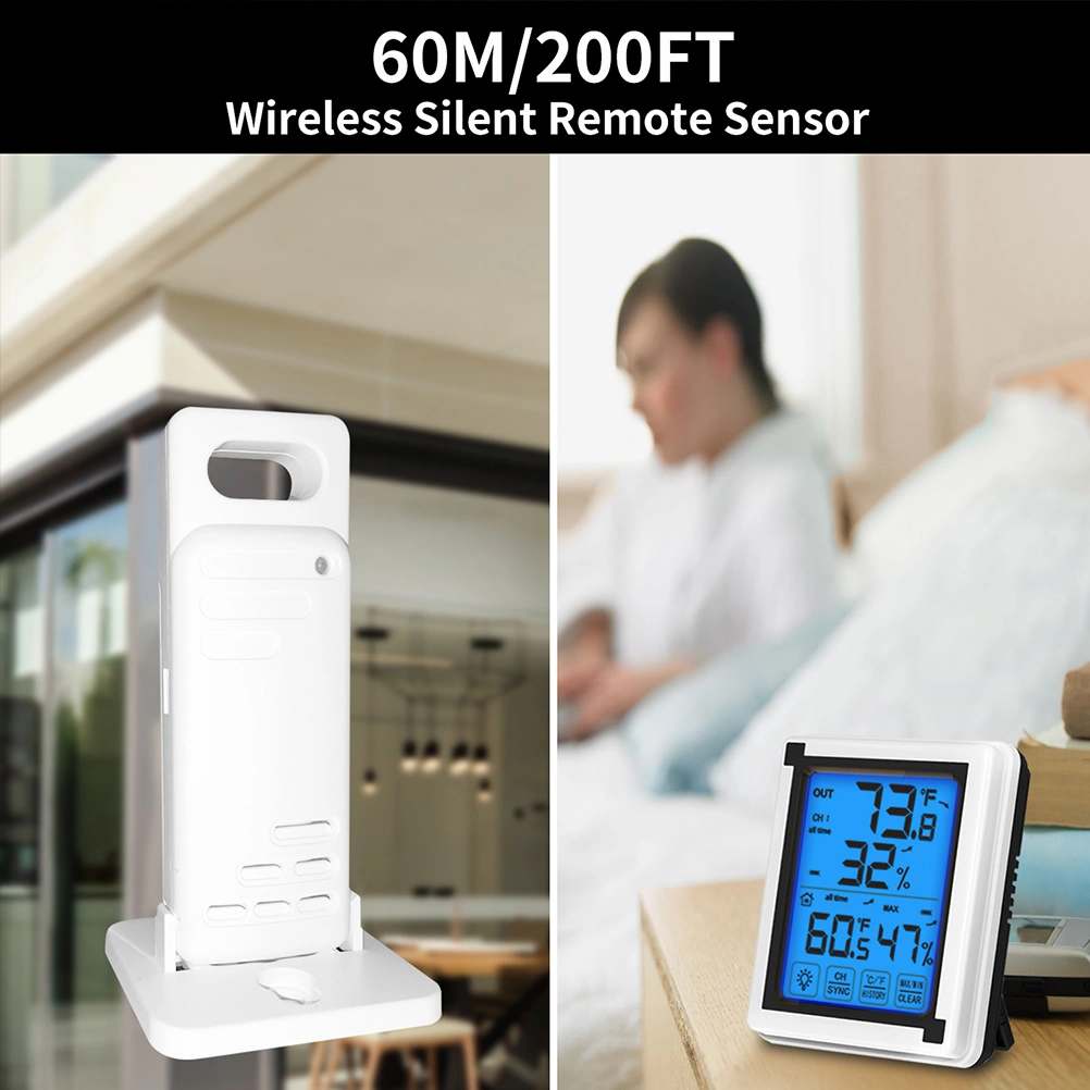 1 Set of 1 to 1 Household Hygrometer LCD Touch Screen Electronic Hygrometer Digital Display Temperature Meter without Battery (White)