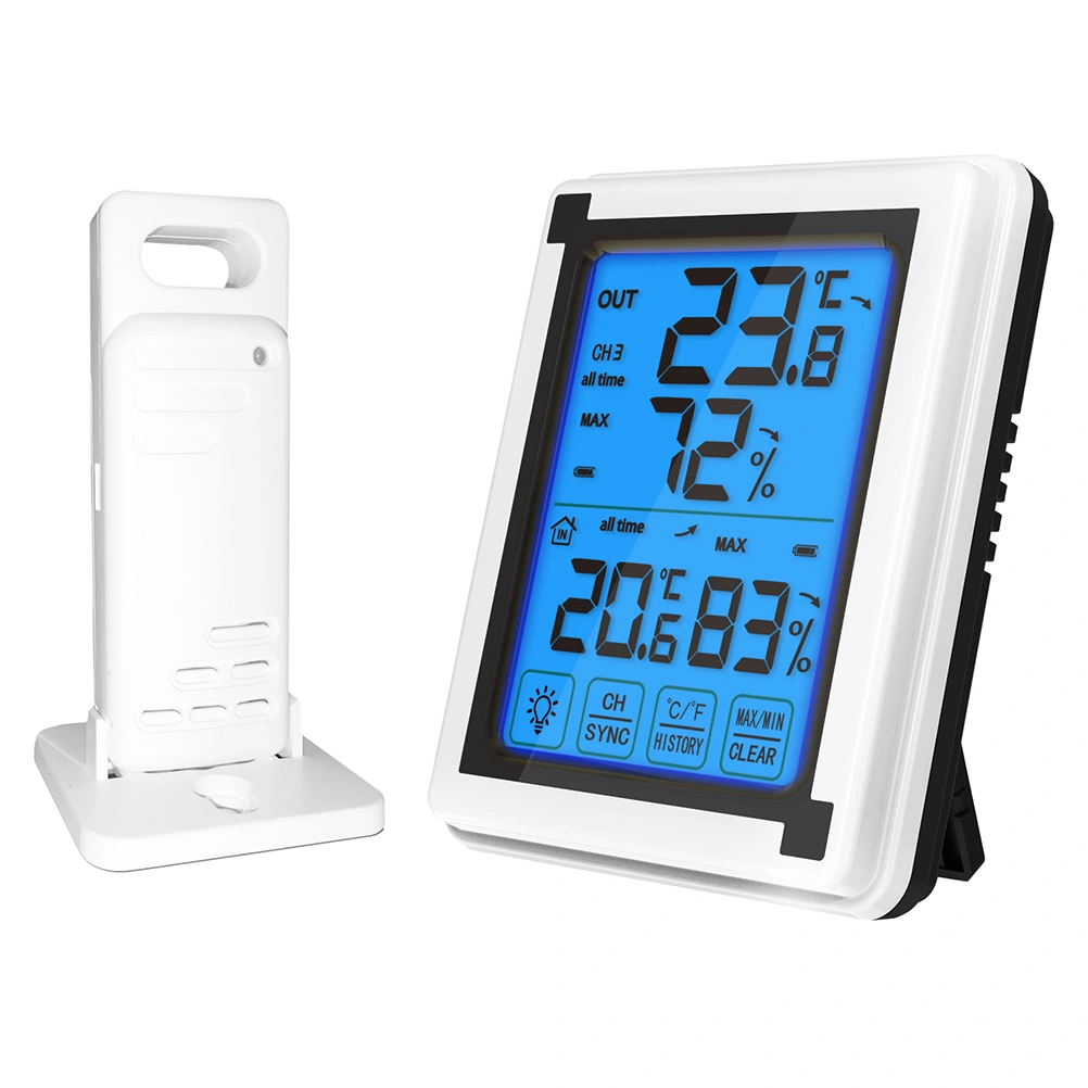 1 Set of 1 to 1 Household Hygrometer LCD Touch Screen Electronic Hygrometer Digital Display Temperature Meter without Battery (White)